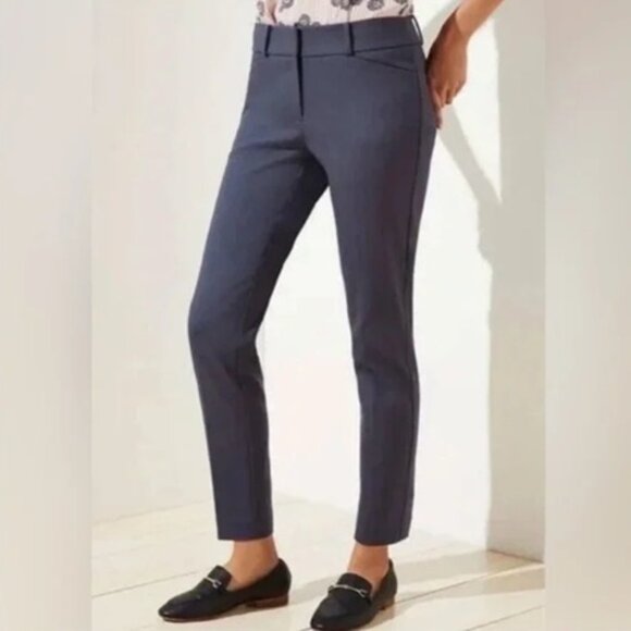 LOFT Skinny Ankle Pants Marisa Gray Flat Front size 2 - Picture 1 of 12